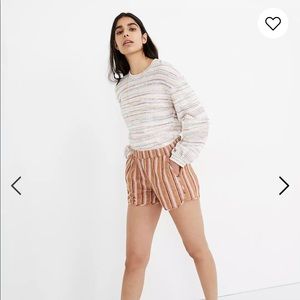 Madewell linen-cotton pull-on shorts in rainbow stripe